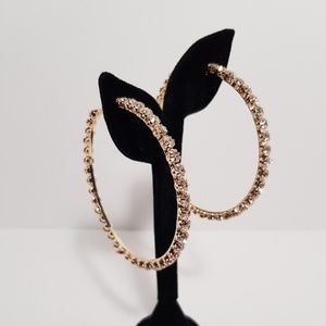 Rhinestone hoop earrings